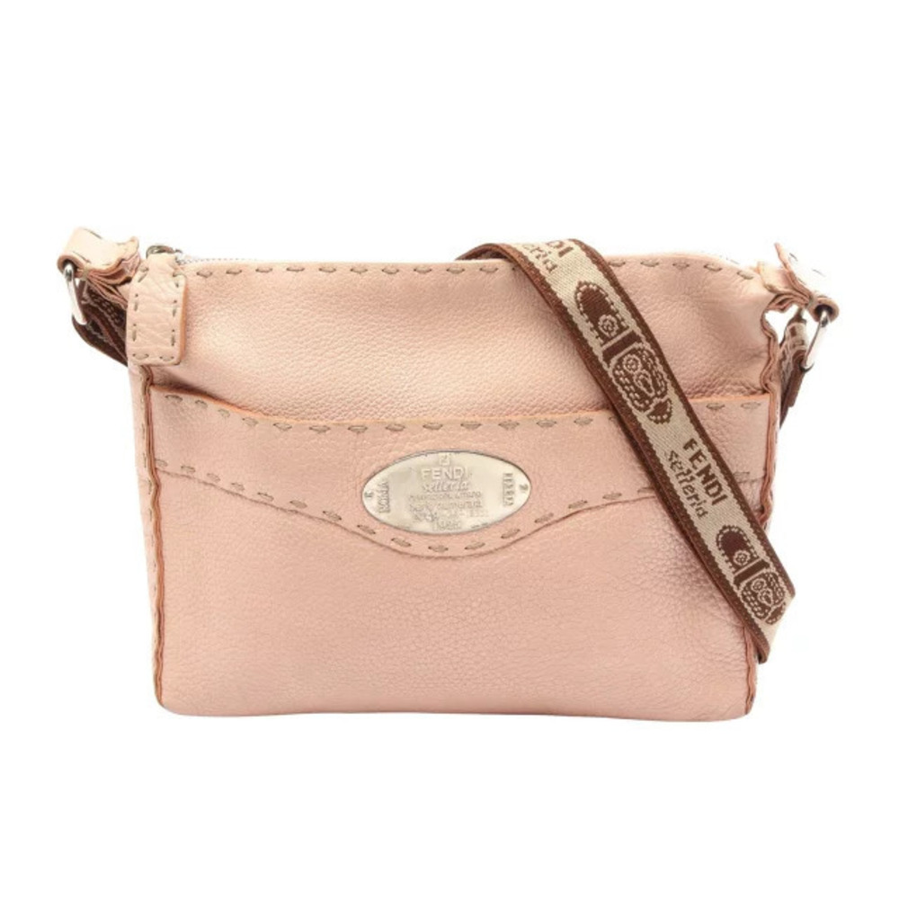 Fendi Selleria Shoulder Bag Leather Pink